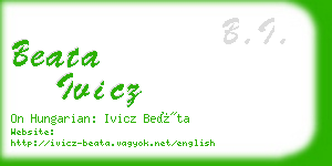 beata ivicz business card